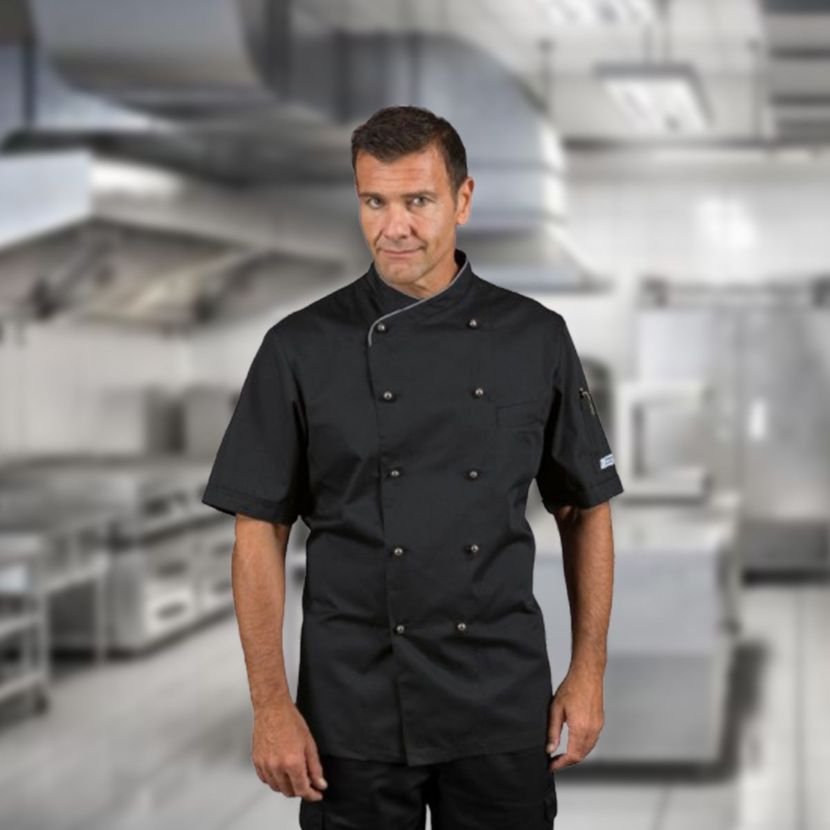 SA Chef Jacket Executive -Long Sleeve -White and Black Mila Kitchen Tel:0592031234
