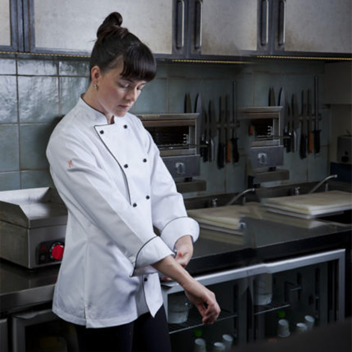 Chef Jacket Executive Ladies- Long Sleeve Mila Kitchen Tel:0592031234