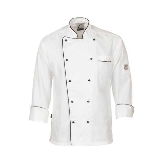 SA Chef Jacket Executive -Long Sleeve -White and Black Mila Kitchen Tel:0592031234
