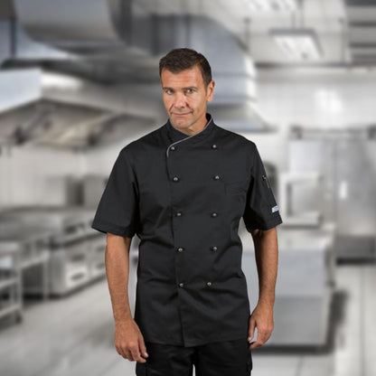 SA Chef Jacket Executive -Long Sleeve -White and Black Mila Kitchen Tel:0592031234