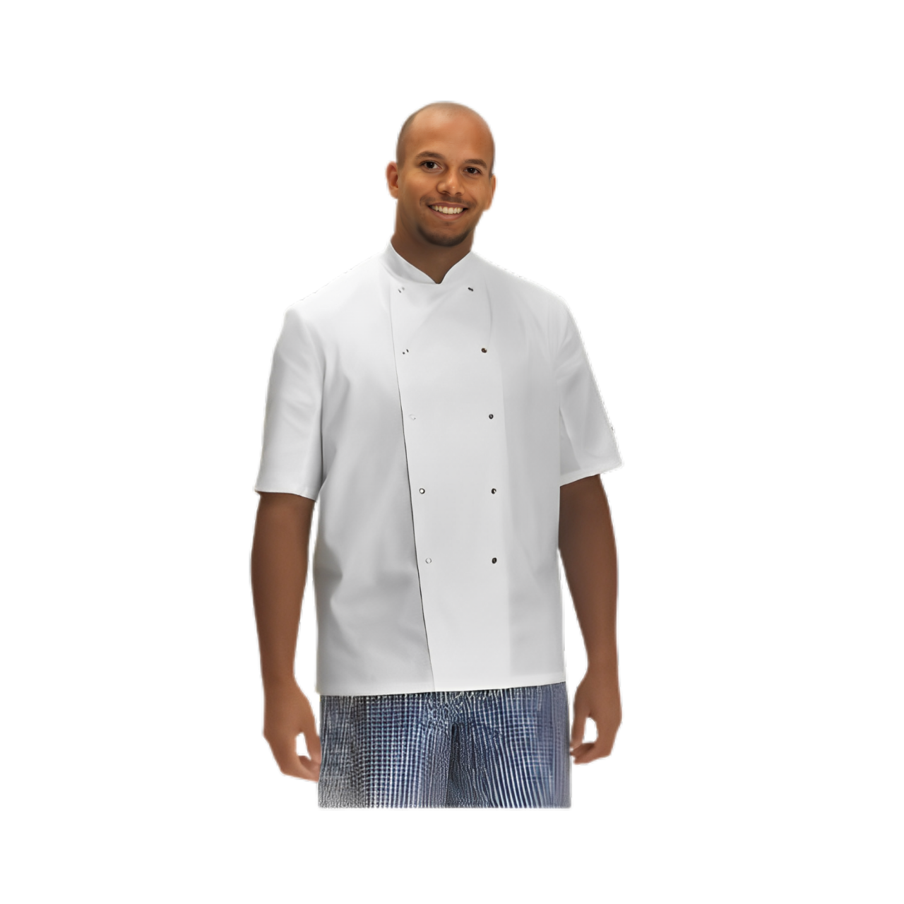 Chef Jacket Press Stud - Short Sleeve Mila Kitchen Tel:0592031234