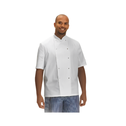 Chef Jacket Press Stud - Short Sleeve Mila Kitchen Tel:0592031234