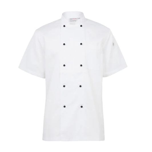 Chef Jacket Press Stud - Short Sleeve Mila Kitchen Tel:0592031234