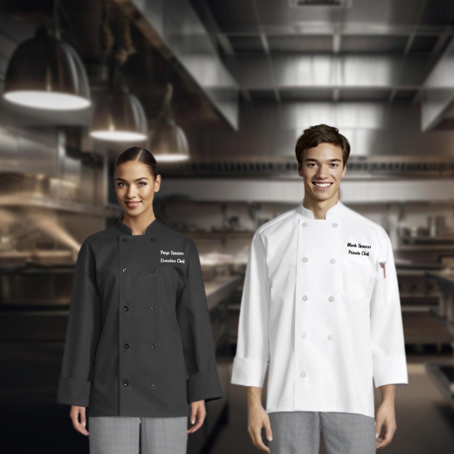 Mila Chef Jacket - Long Sleeve -Black Mila Kitchen Tel:0592031234