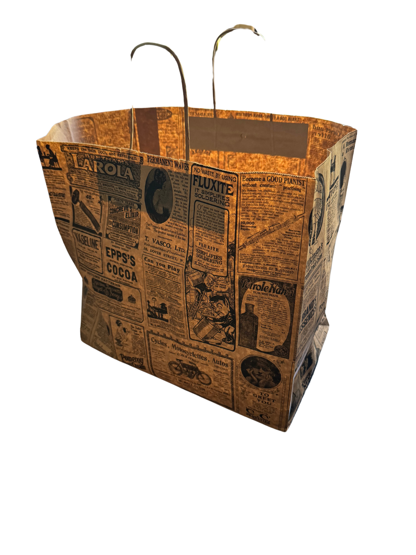 Bags With Handles "Times" 90 G/M2  36+21x33 cm Natural Kraft Mila Kitchenware and Equipment Limited