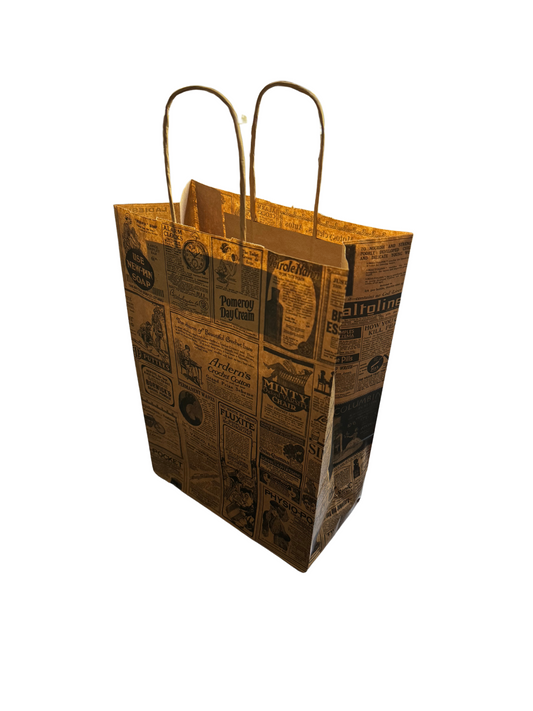 Bags with Handles "Times" 80G/M2  20+10x29 cm Natural Kraft Mila Kitchenware and Equipment Limited