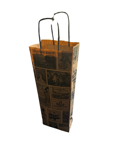 Wine Bags With Handles Botellas "Bachus" 100 G/M2  14+8x40 cm Natural Kraft Mila Kitchenware and Equipment Limited