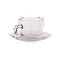 Clear Polycarbonate Standard Tea Cups With Saucer 150 ml Mila Kitchen Ghana (www.milakitchen.com)