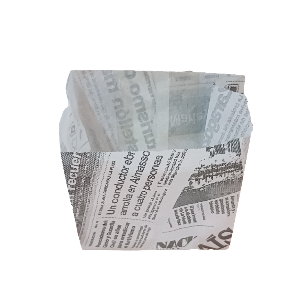 Newspaper Chips Grease Proof Bag 9+5X12cm (125pcs per pack) greaseproof paper Mila Kitchenware and Equipment Limited