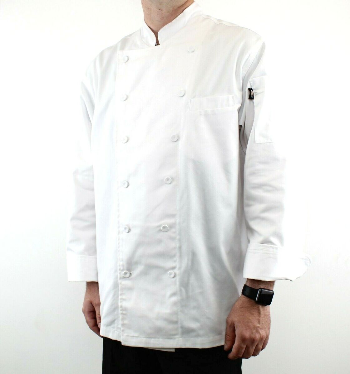 SA Chef Jacket Executive With White Pop Button - Long Sleeve Mila Kitchenware and Equipment Limited