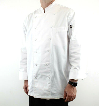 SA Chef Jacket Executive With White Pop Button - Long Sleeve Mila Kitchenware and Equipment Limited