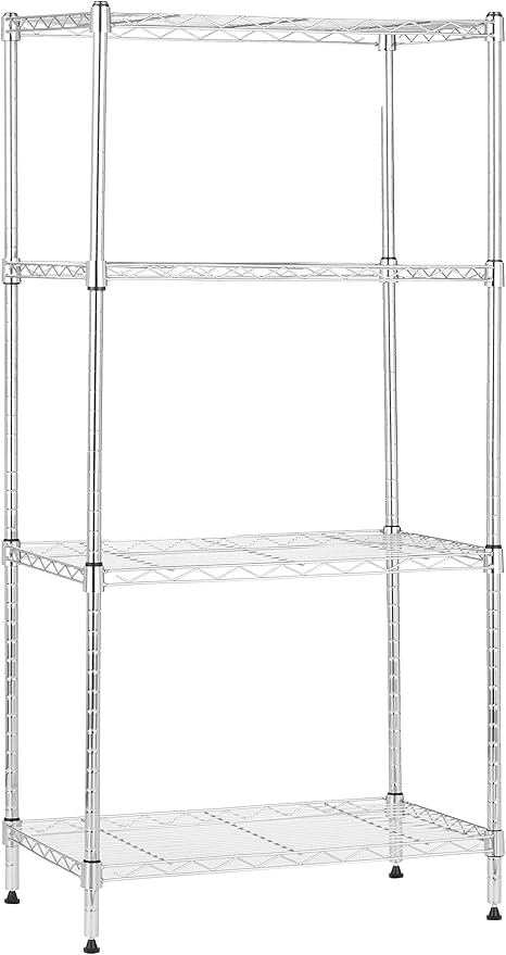 Heavy Duty 4- Tier Chrome Wire Rack Shelf L 90' x W 53''x H 184 Mila Kitchenware and Equipment Limited