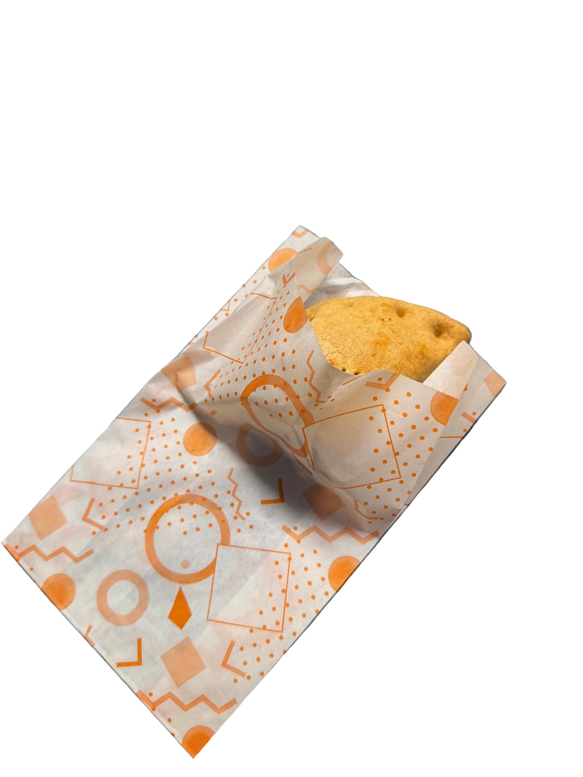 Orange Pie Grease Proof Bag 14+7X24cm (125pcs per pack) greaseproof paper Mila Kitchenware and Equipment Limited