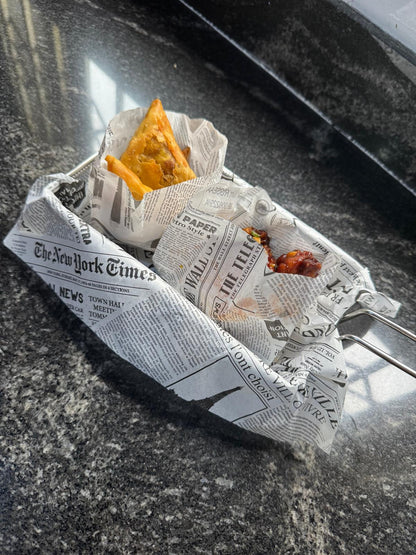 Newspaper Chips Grease Proof Bag 9+5X10cm (125pcs per pack) greaseproof paper Mila Kitchenware and Equipment Limited