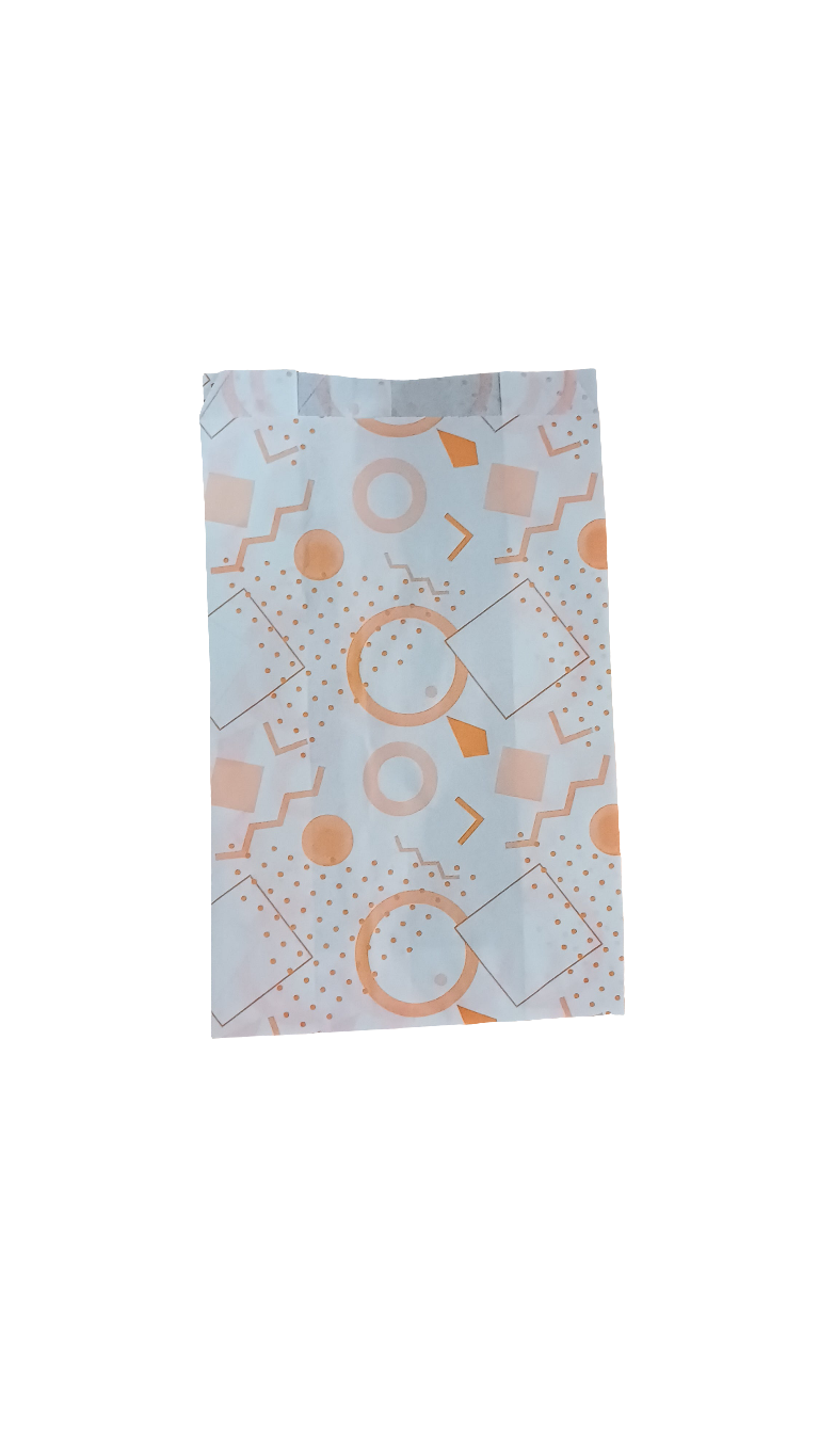 Orange Pie Grease Proof Bag 14+7X24cm (125pcs per pack) greaseproof paper Mila Kitchenware and Equipment Limited