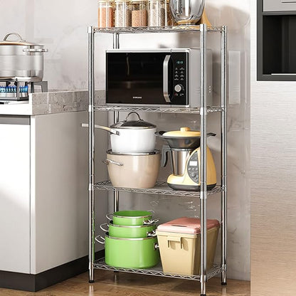 Heavy Duty 4- Tier Chrome Wire Rack Shelf L 90' x W 53''x H 184 Mila Kitchenware and Equipment Limited