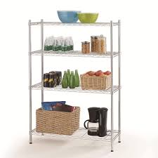 Heavy Duty 4- Tier Chrome Wire Rack Shelf L 120 X  W 45 X H 184cm Mila Kitchenware and Equipment Limited