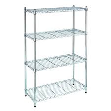 Heavy Duty 4- Tier Chrome Wire Rack Shelf L 120 X  W 45 X H 184cm Mila Kitchenware and Equipment Limited